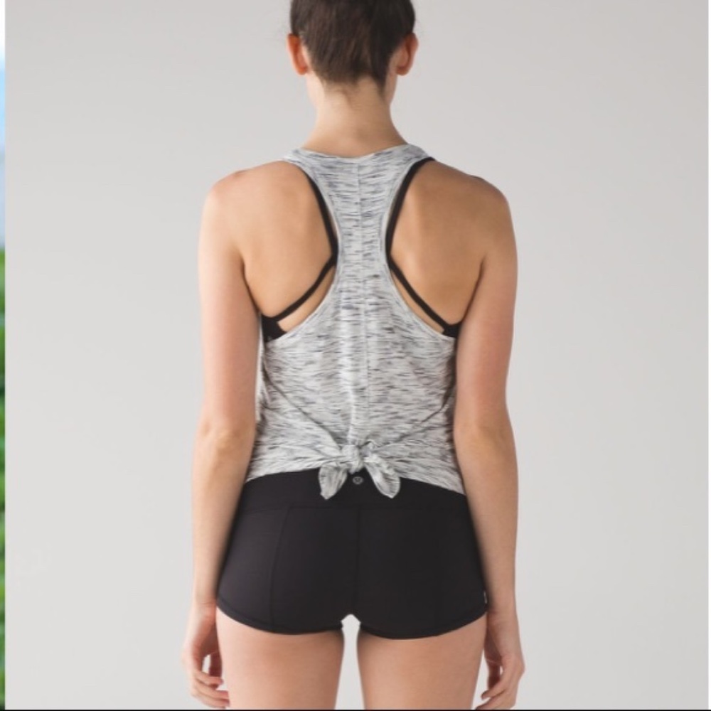 Lululemon Tie Up Space Dye Racerback Tank Top Yoga Ties on Back Open Running 6
